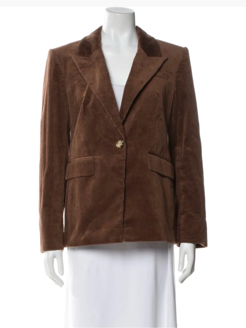 Veronica Beard Brown Corduroy Single-Button Blazer